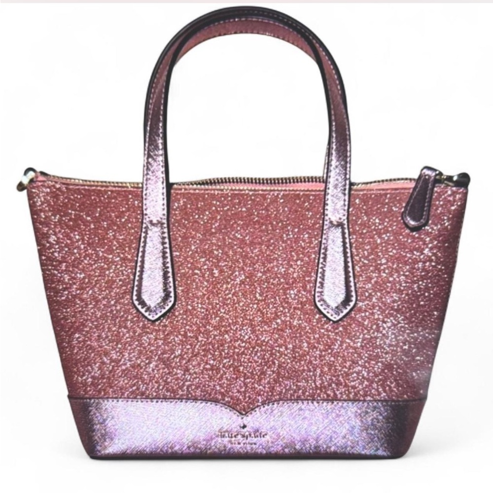 kate spade Lola Glitter Rose Pink Lg Tote EUC